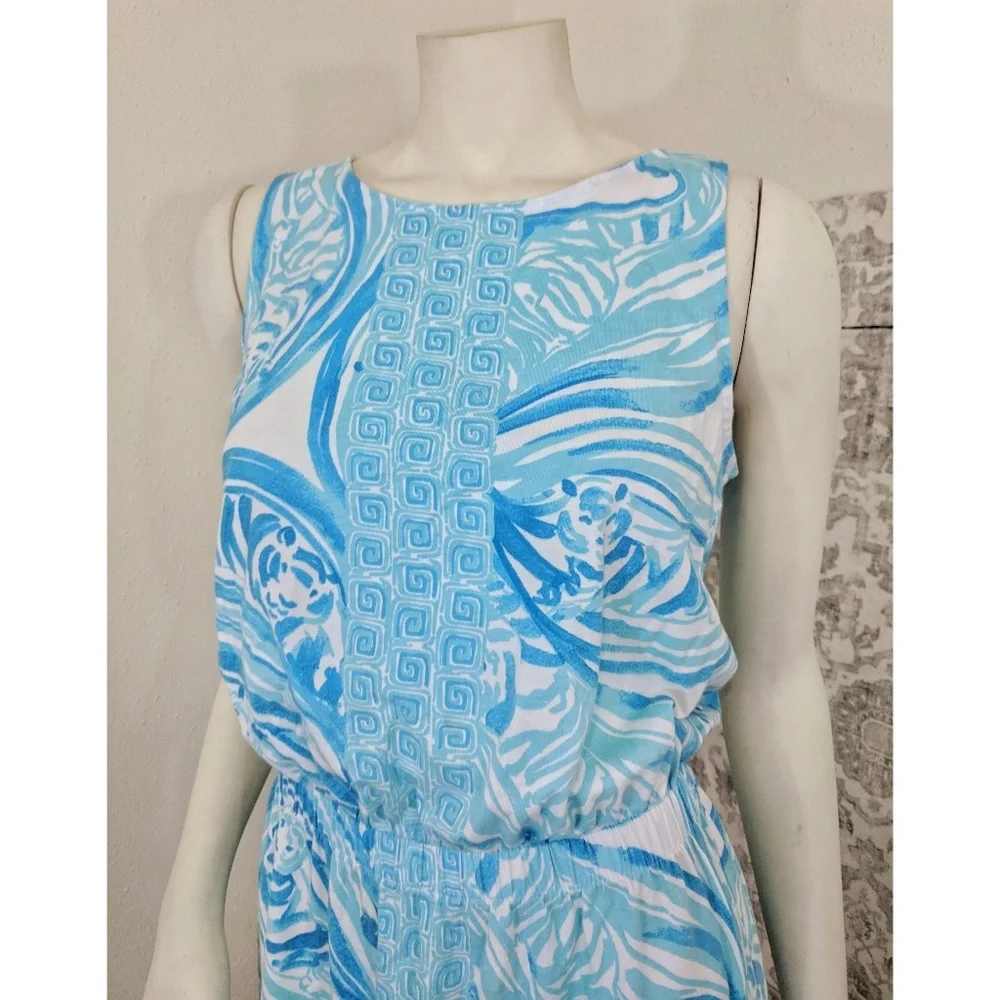 Lily Pulitzer Blue & White printed Windward summer beach Dress - Picture 4 of 8